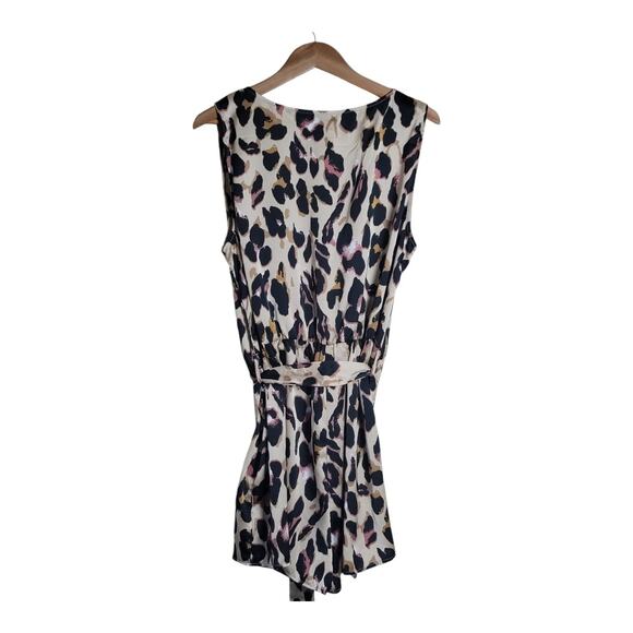 Boohoo Women's Plus Size Satin Leopard Print Cami Playsuit Sleeveless Size 16 US - Picture 5 of 11